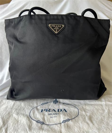 small nylon tote black prada|conscious prada nylon bag.